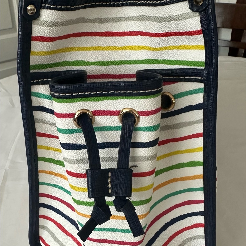 Dooney & Bourke Navy and Multicolor Striped Tote - Picture 8 of 9